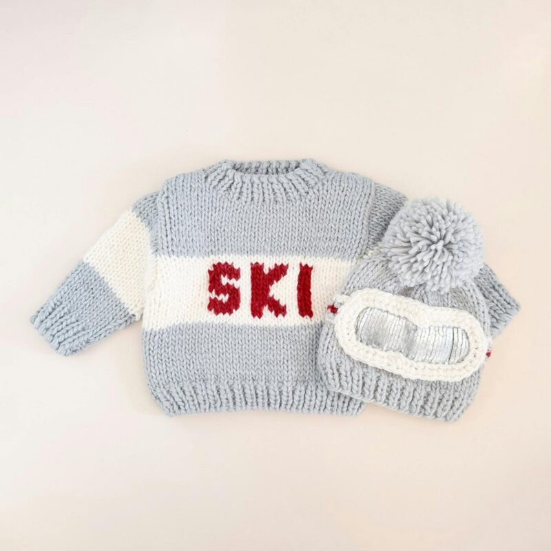Ski Goggles Hat and Sweater Set - Bowie Grey
