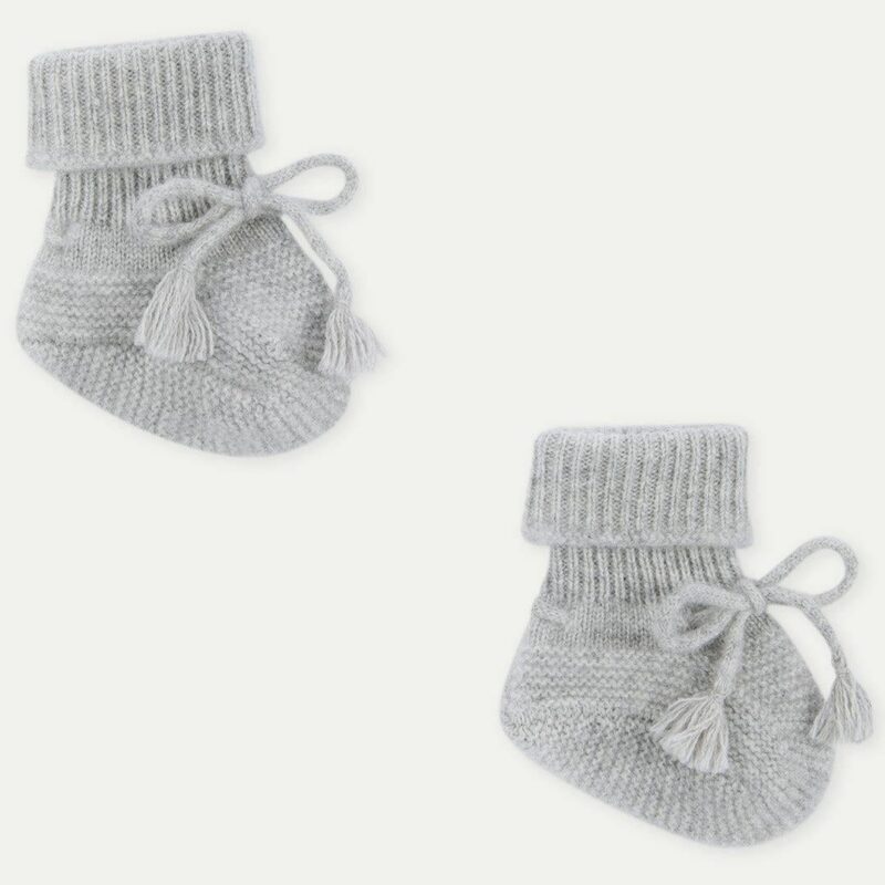 The Light Grey Noah Cashmere Baby Booties