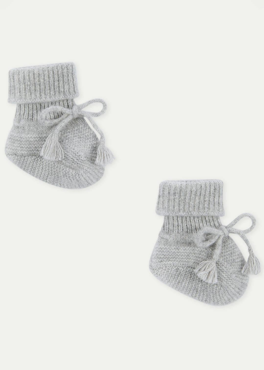 The Light Grey Noah Cashmere Baby Booties