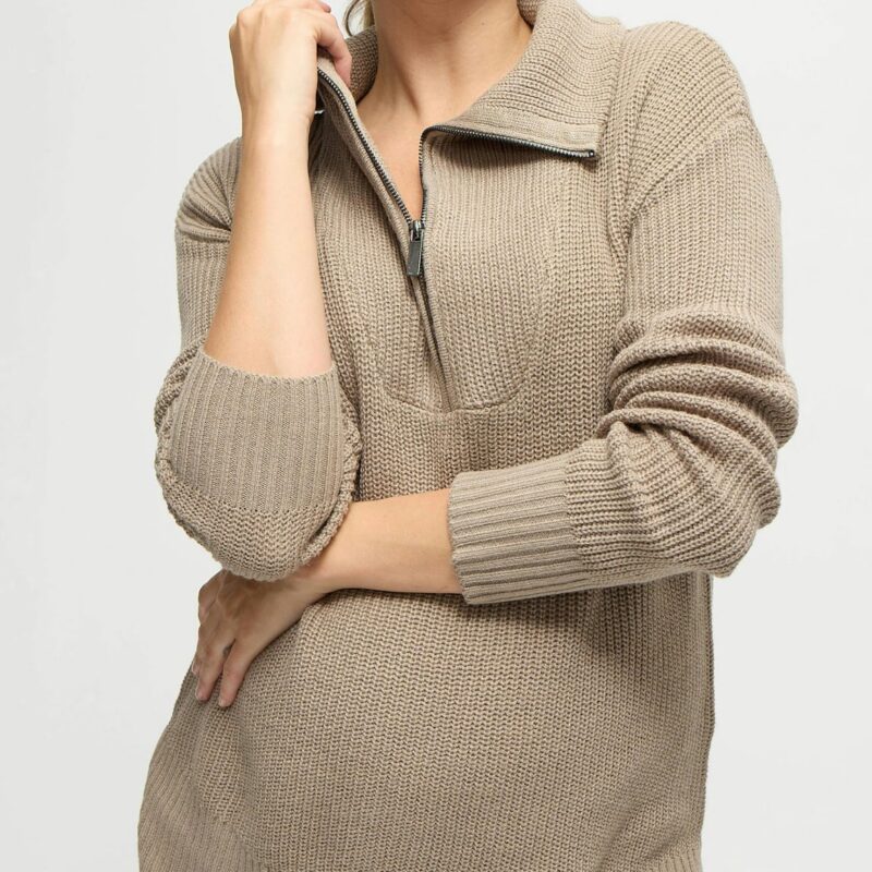 The Stay Cozy Quarter Zip Maternity Sweater