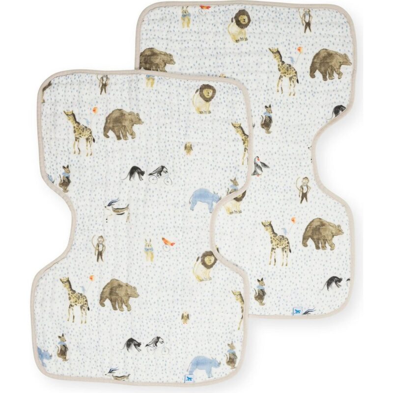 Cotton Muslin Burp Cloth 2 Pack - Party Animals