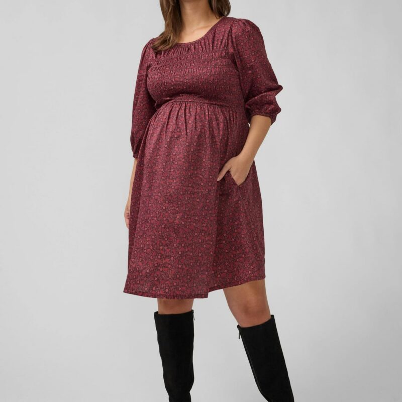 Smocked Paisley Cotton Maternity Dress