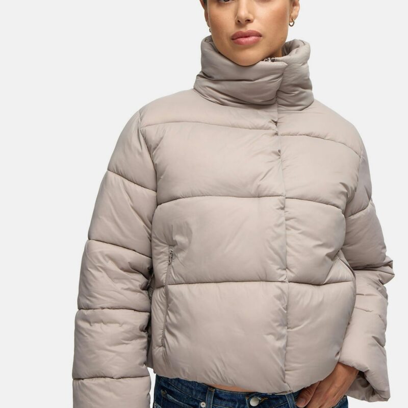 The Cloud Crop Size Zip Maternity Puffer Jacket