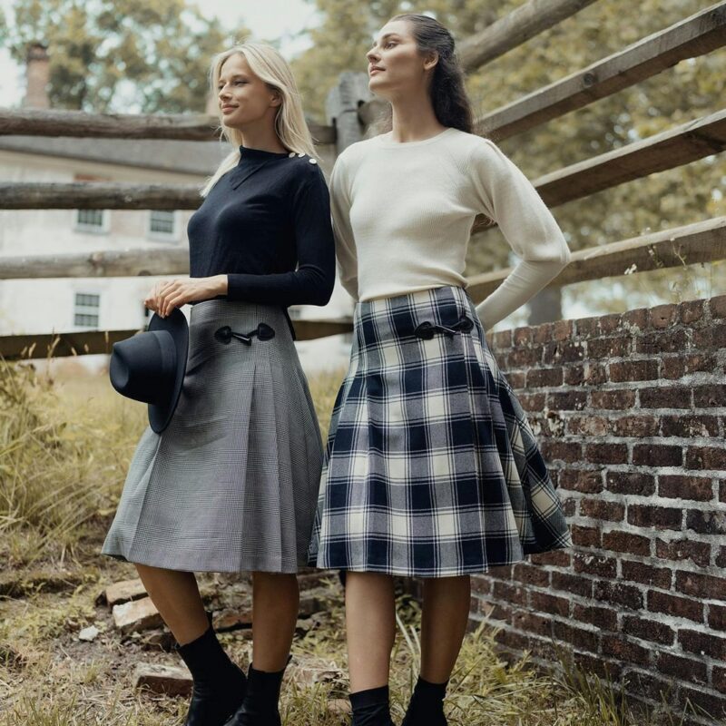 WOOL PLAID KILT SKIRT