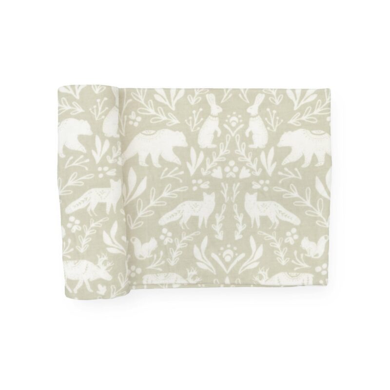 Stretch Knit Swaddle Blanket - Folk Fauna