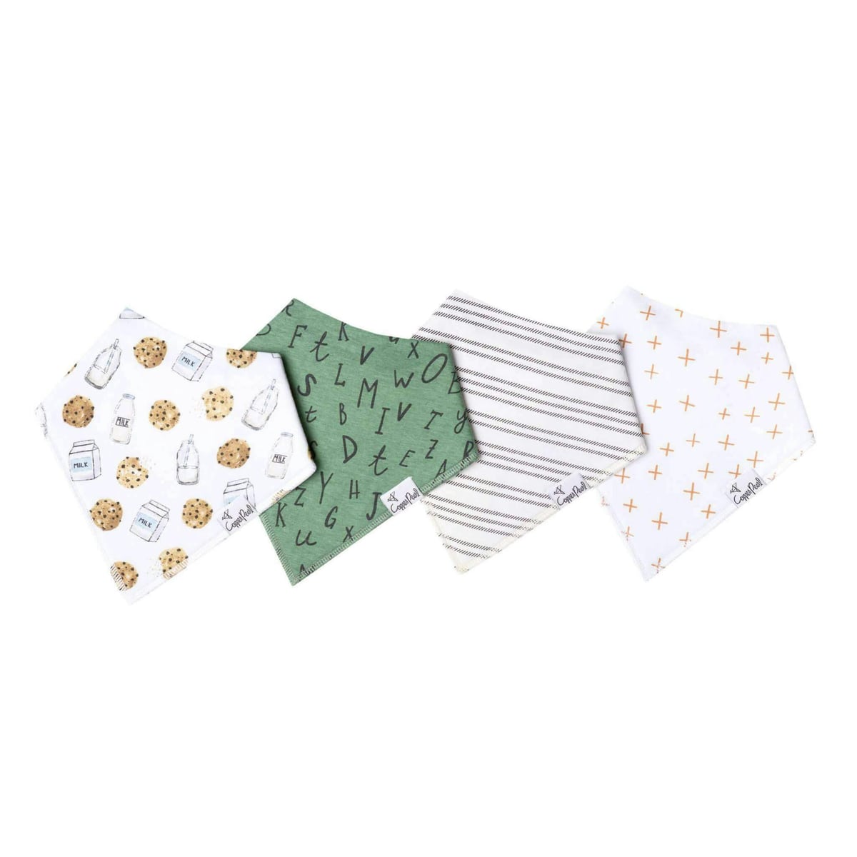 4 Pack Baby Bandana Bibs - Chip