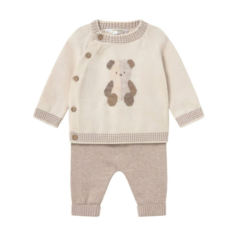 Beige Knitted Baby Teddy Bear Outfit