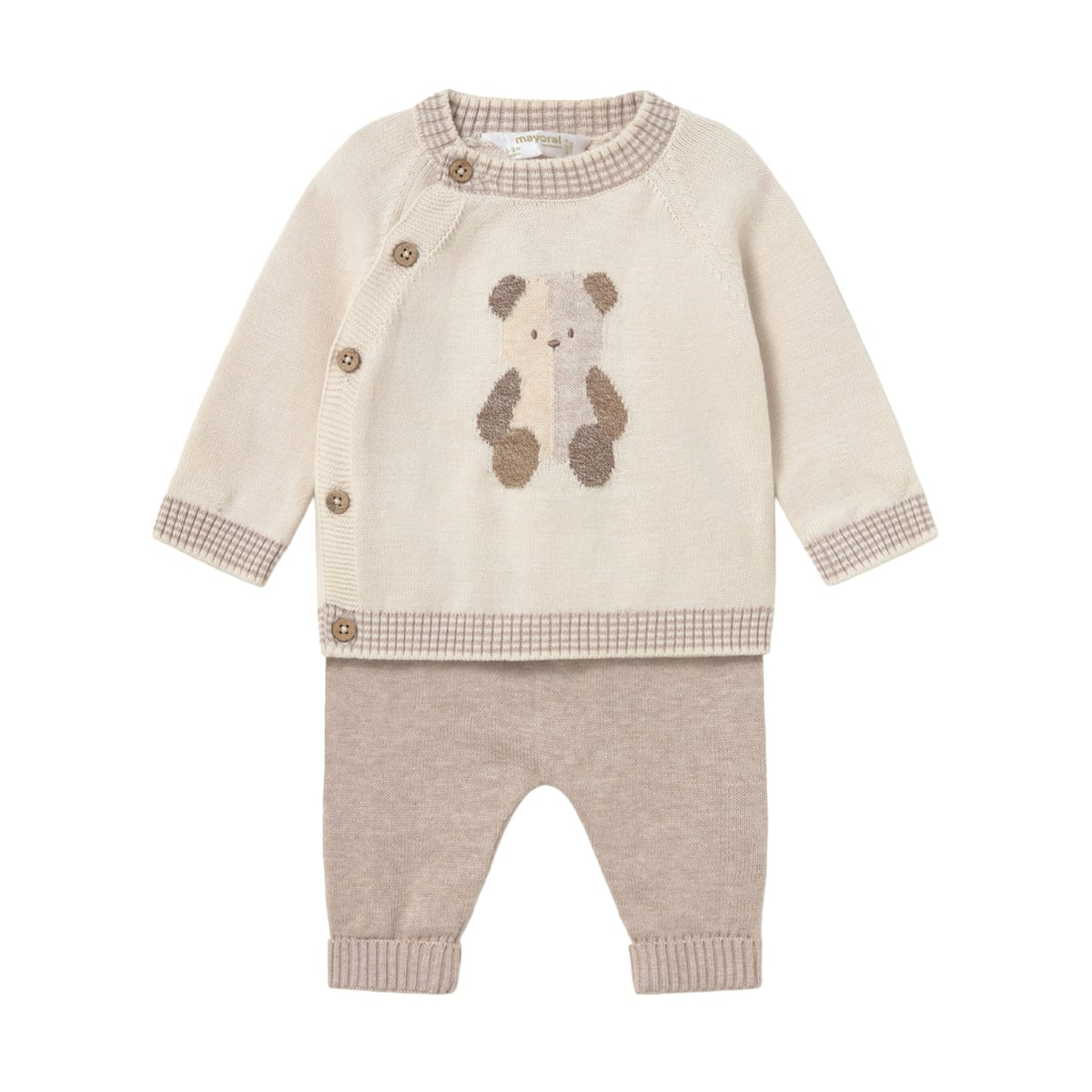 Beige Knitted Baby Teddy Bear Outfit