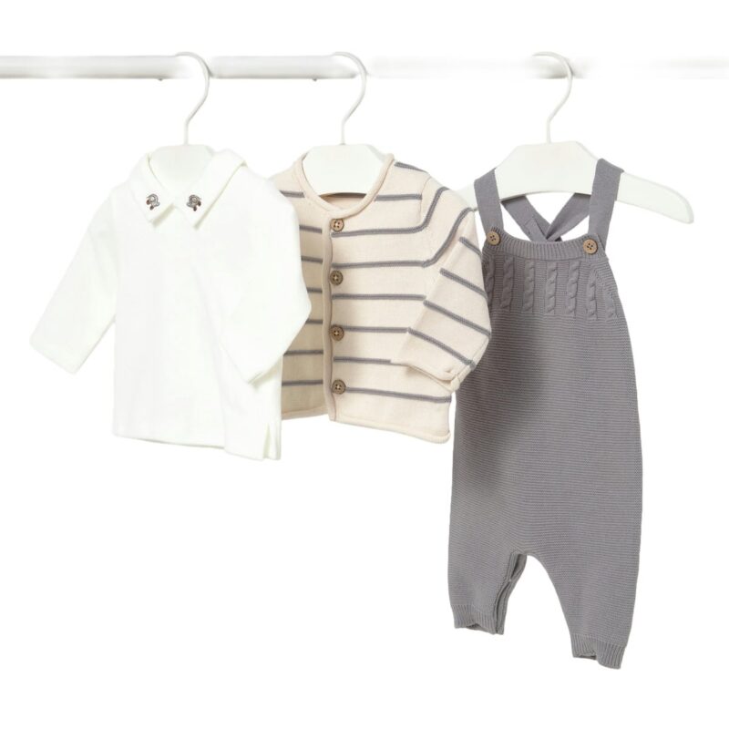 Grey Classic Knit Baby Ensemble