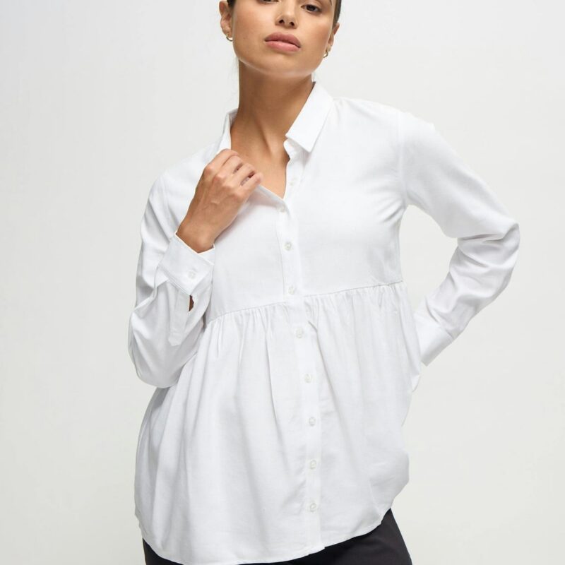 Long Sleeve Peplum Maternity and Nursing Blouse