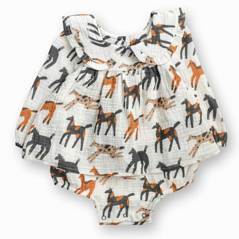 Giddy-Up Lila Bubble Romper