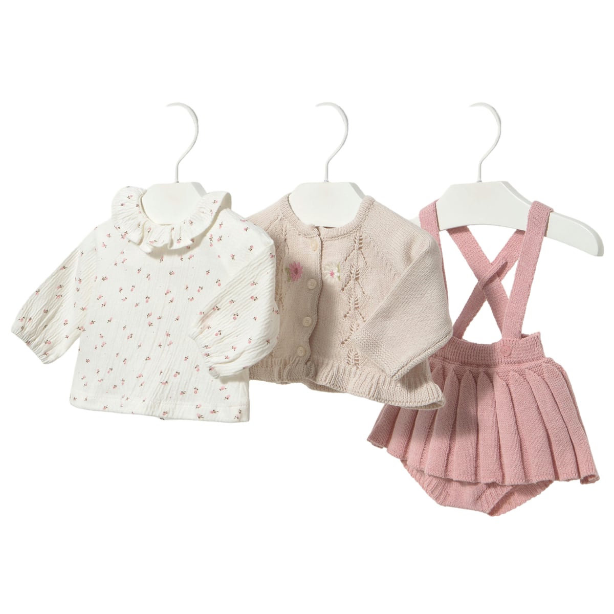 Baby Rose Outfit Trio with Ruffled Details