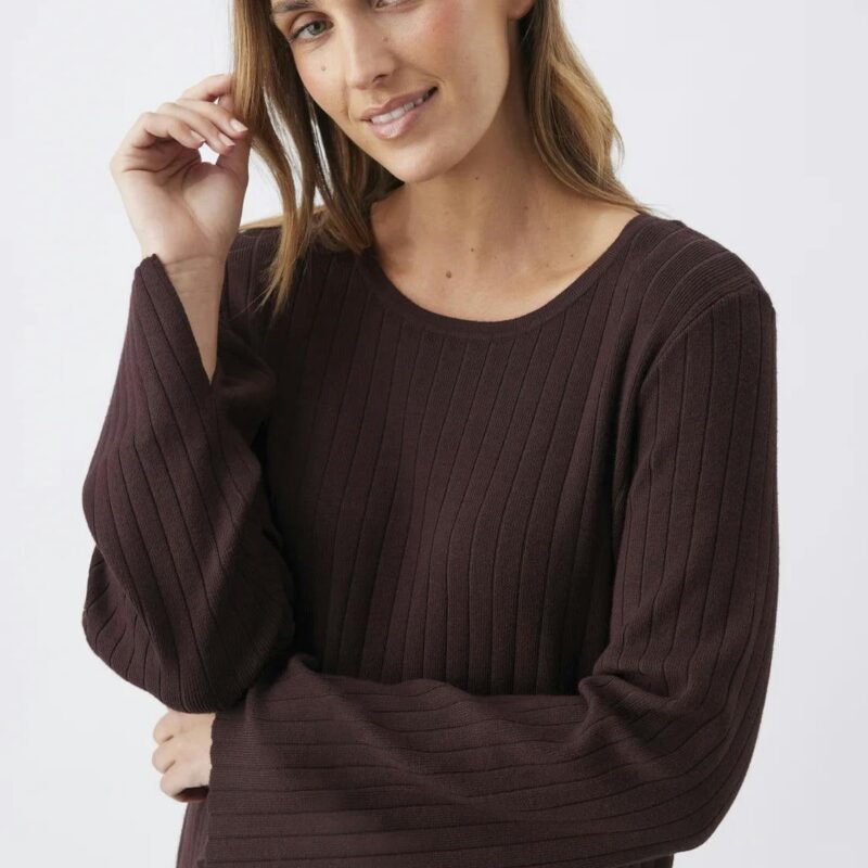 Dallas Rib Knit Nursing Top Cocoa