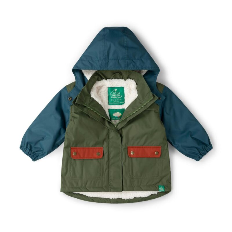Chive Green Recycled Waterproof Winter Coat, Green