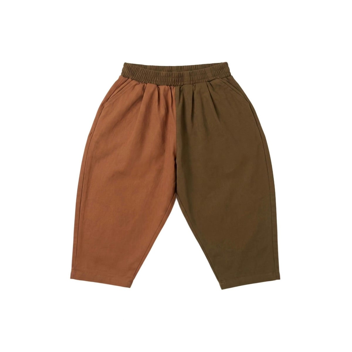 Rust & Brown Colorblock Canvas Pant