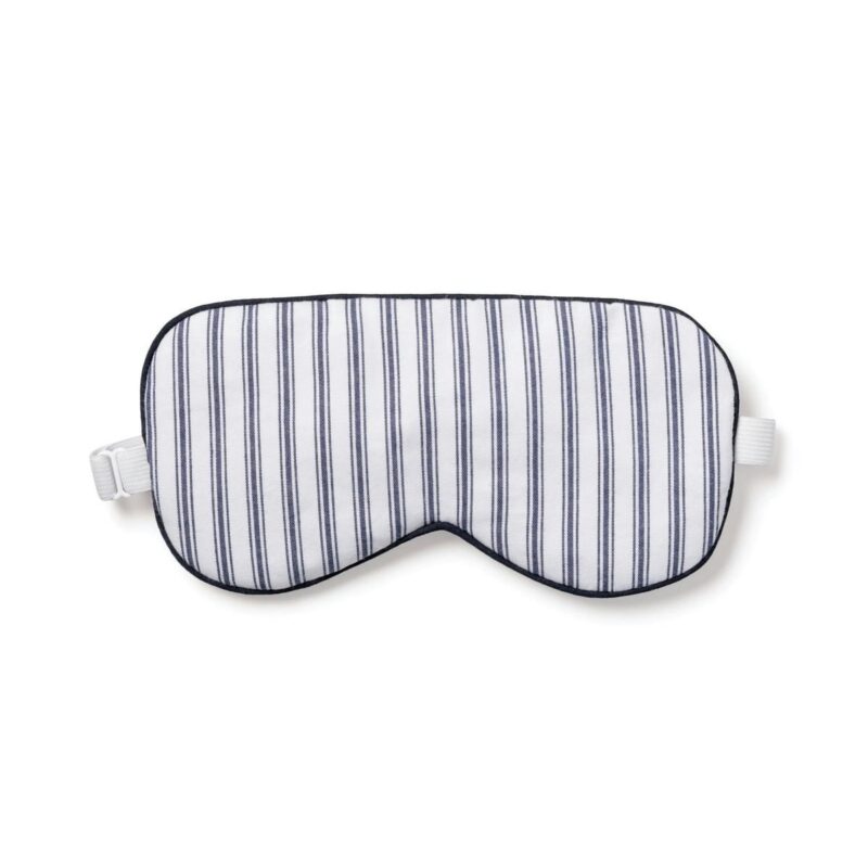 Adult's Twill Sleep Mask in Navy French Ticking