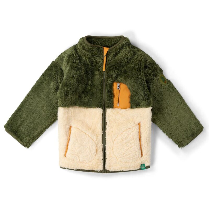 Chive Zip Up Cosy Recycled Cosy Fleece Jacket, Green