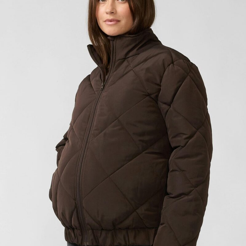 Expandable Raglan Sleeve Maternity Puffer Jacket