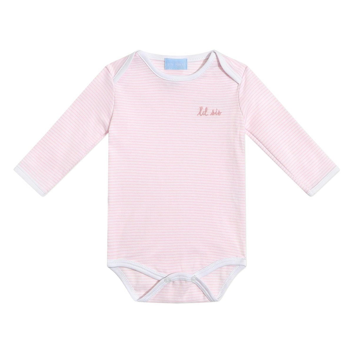 "Lil Sis" Short Sleeve Bodysuit in Pink Stripe