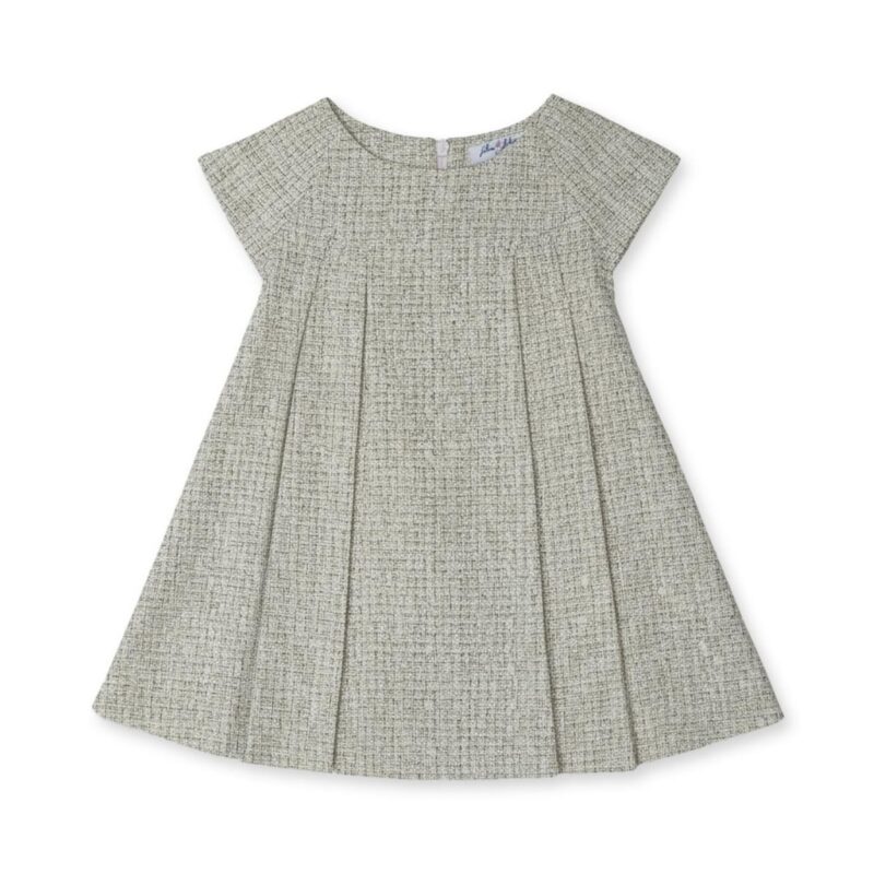 Rose Tweed Baby Dress, Light Beige