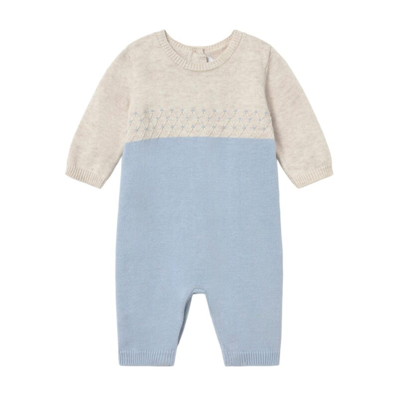 Blue Knit Baby Romper
