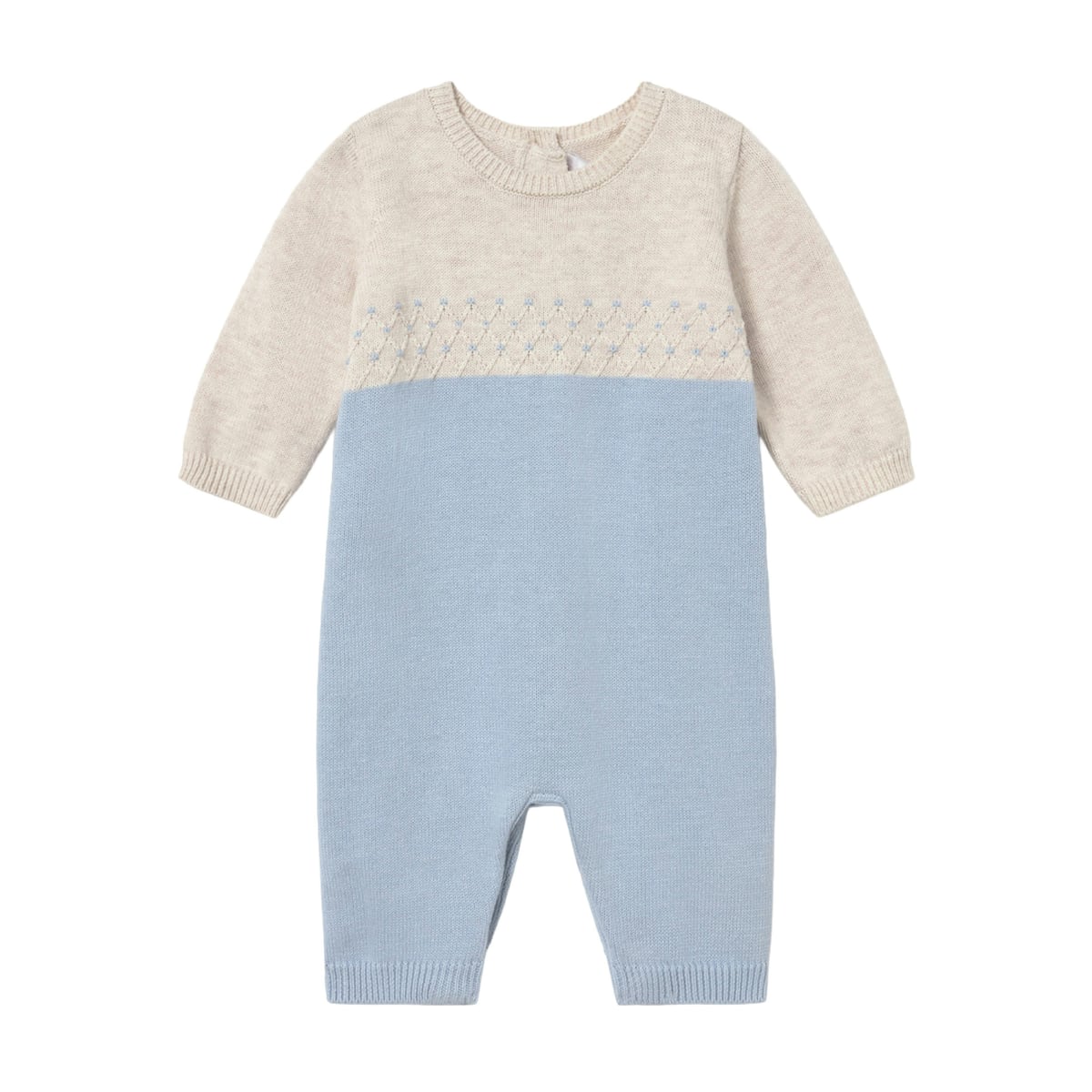 Blue Knit Baby Romper