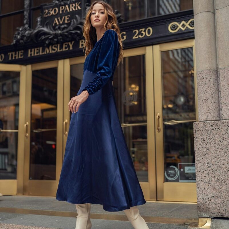 VELVET SILK DRESS