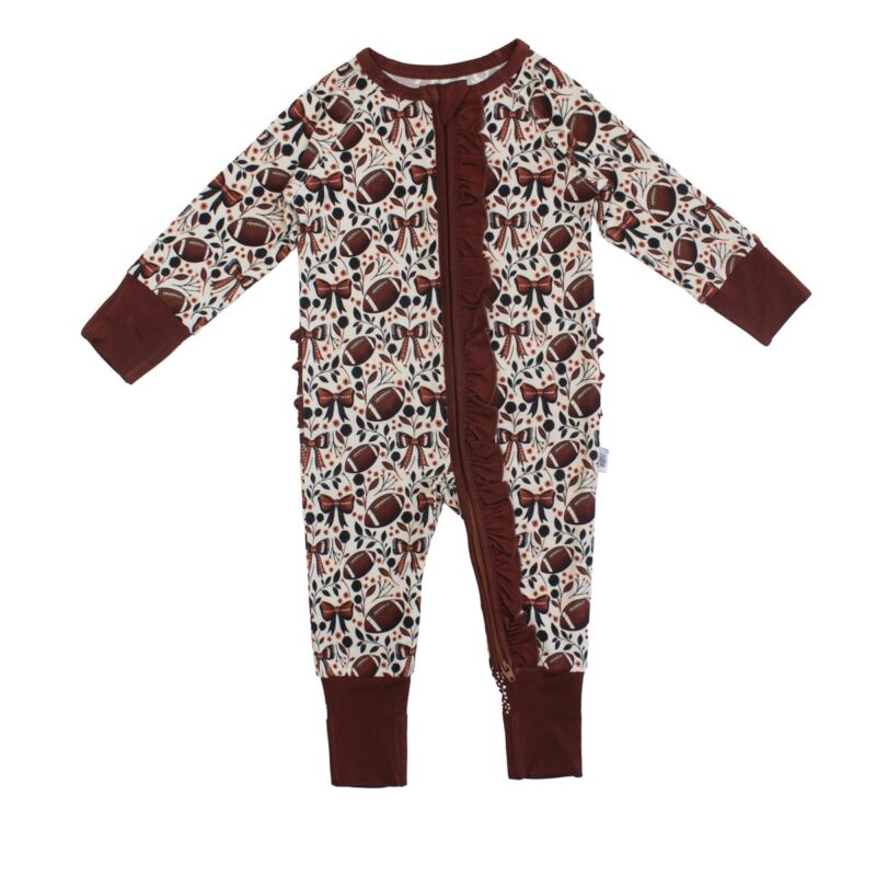 Game Day Blooms Ruffle Footie Snoozer