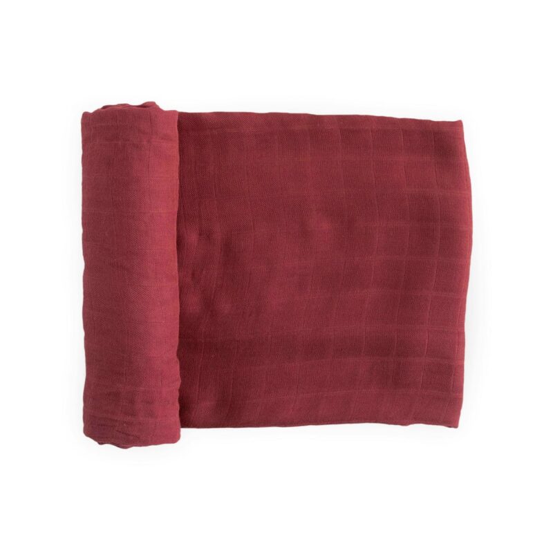 Deluxe Muslin Swaddle Blanket - Dusty Maroon