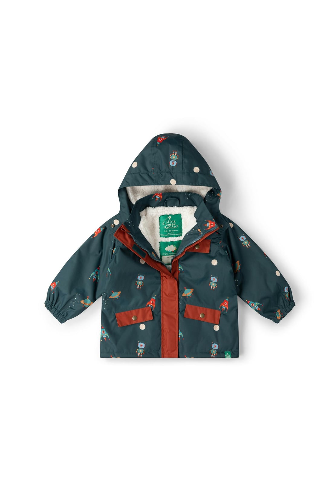 Into Space Recycled Waterproof Adventure Winter Coat, Green