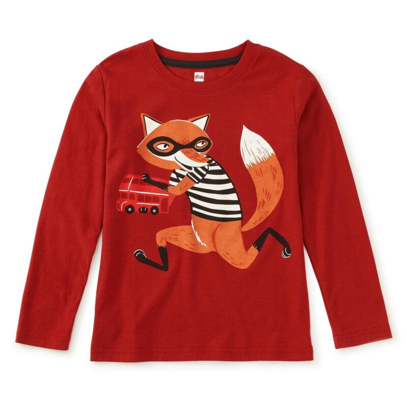 Sneaky Fox Graphic Tee, Red Wagon