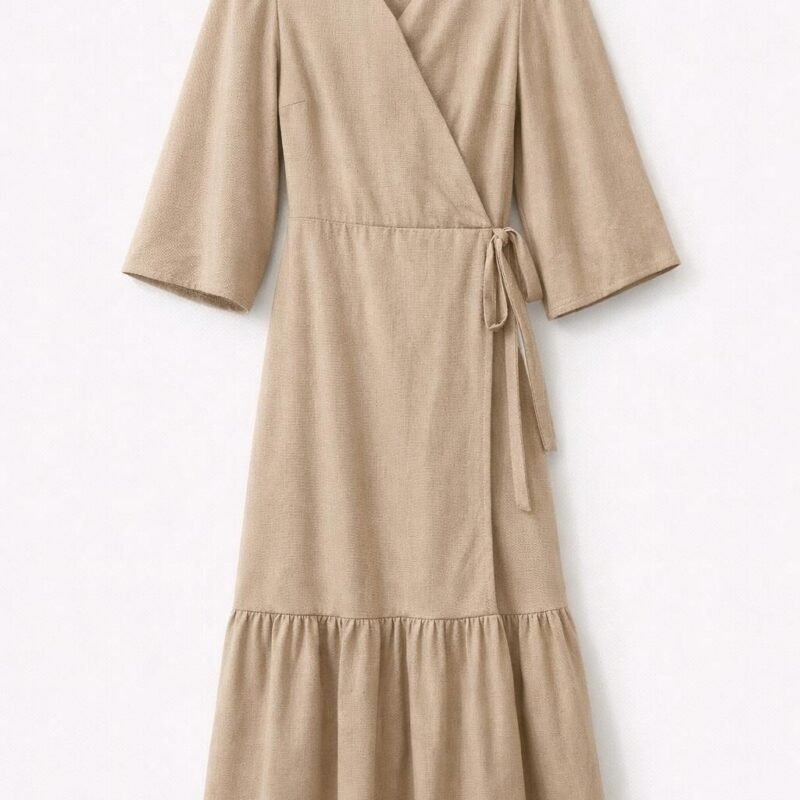 WRAP RUFFLE DRESS