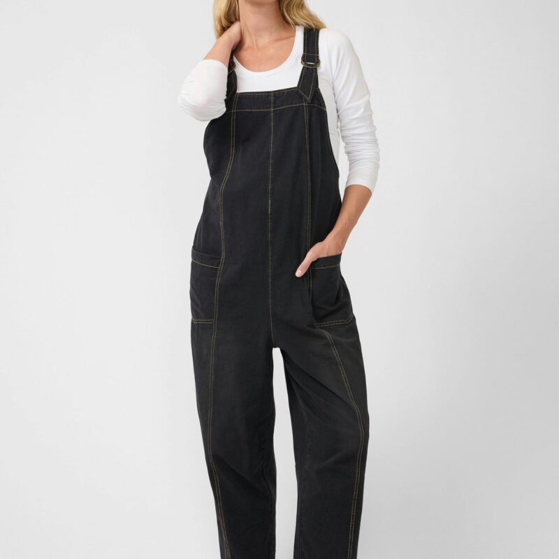 Ankle Tapered Leg Denim Maternity Overall