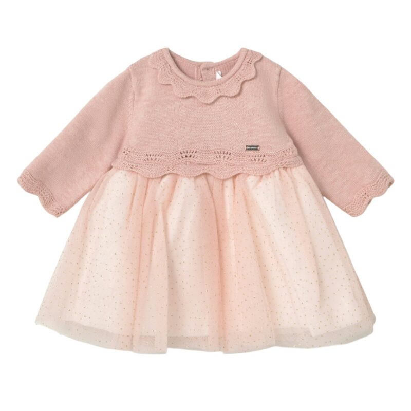 Baby Rose Tricot & Tulle Dress