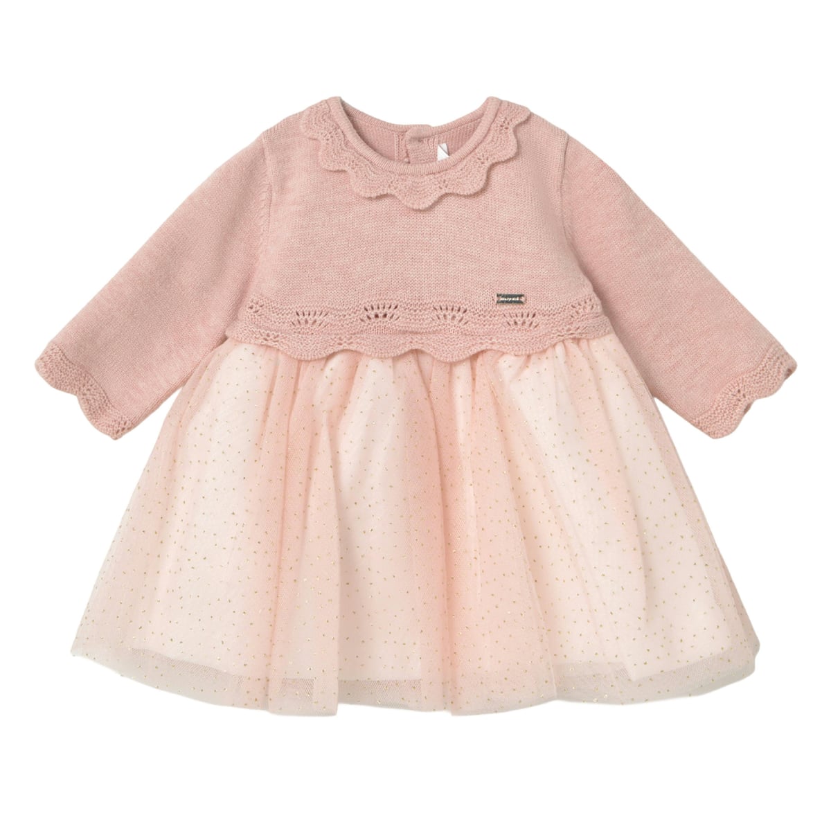 Baby Rose Tricot & Tulle Dress