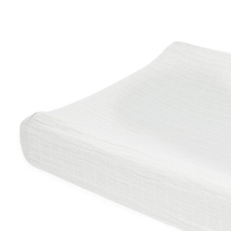 Organic Cotton Muslin Changing Pad Cover - White