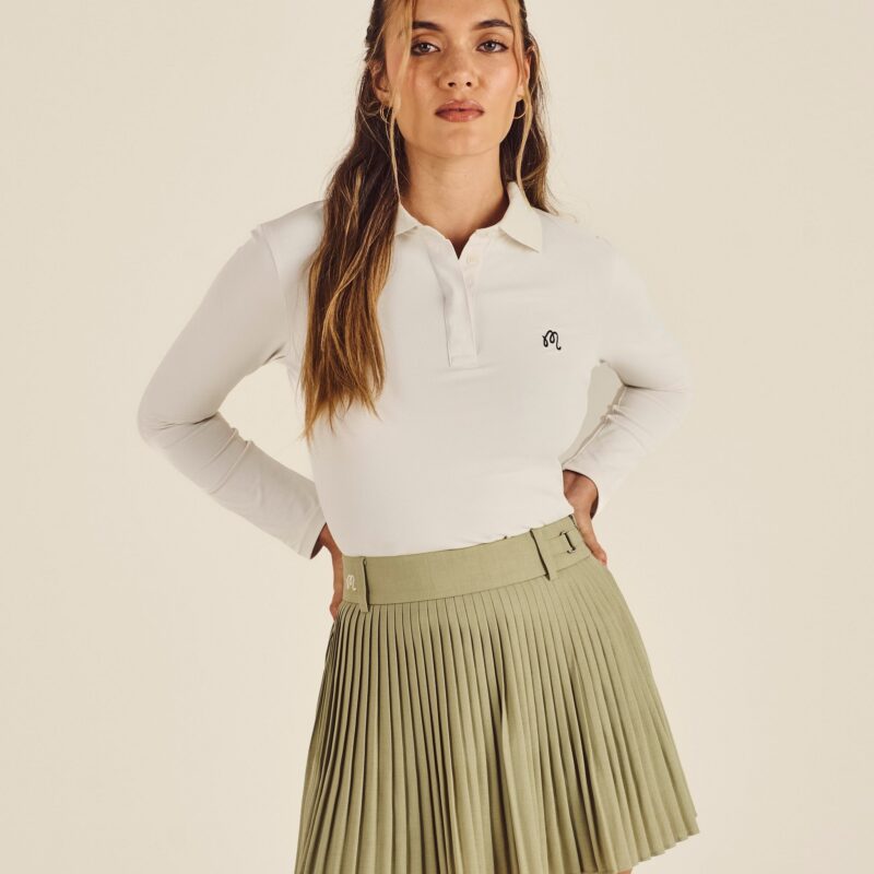 STUDIO SEOUL LINEN BLEND PLEATED SKIRT Malbon