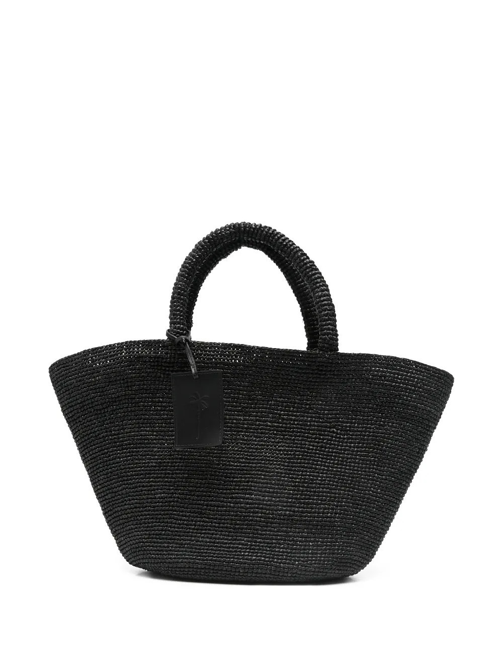 Manebi Panier raffia tote bag - Black