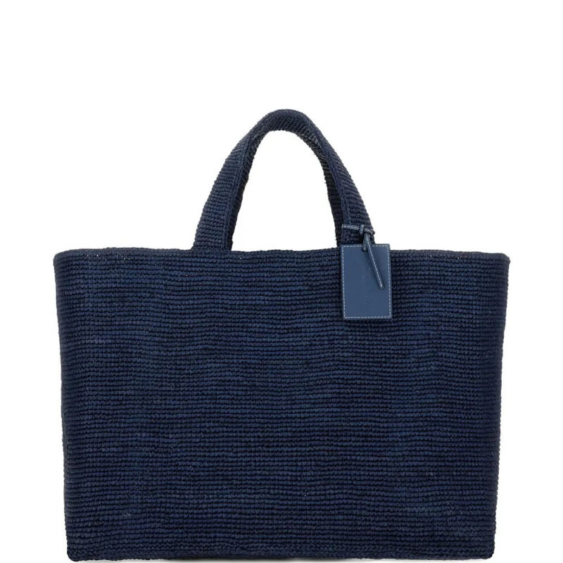 Manebi Sunset raffia shoulder bag - Blue