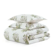 Martha Stewart Eloise floral cotton green comforter set with matching pillows