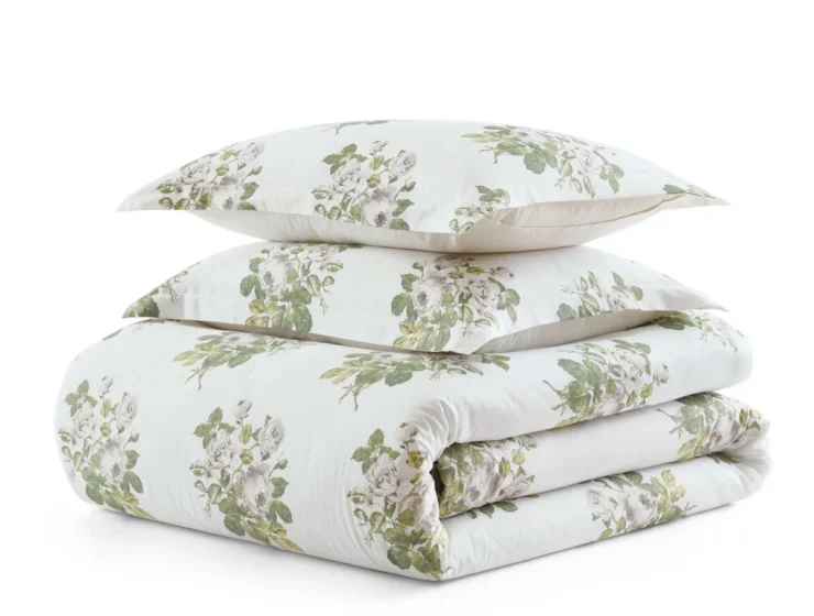 Martha Stewart Eloise floral cotton green comforter set with matching pillows