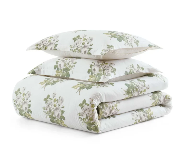 Martha Stewart Eloise floral cotton green comforter set with matching pillows