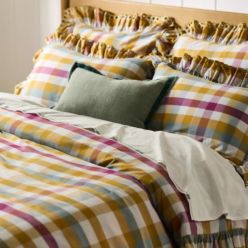 Martha 100% Cotton Striped Ruffled-Edge Duvet