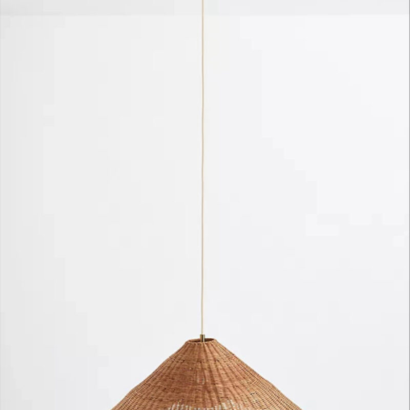 Maude Scalloped Rattan Pendant