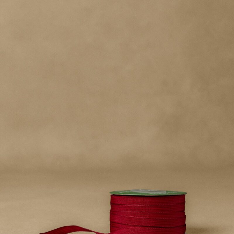 3/8" Burgundy & Deep Red Woven Grosgrain Stripe Ribbon