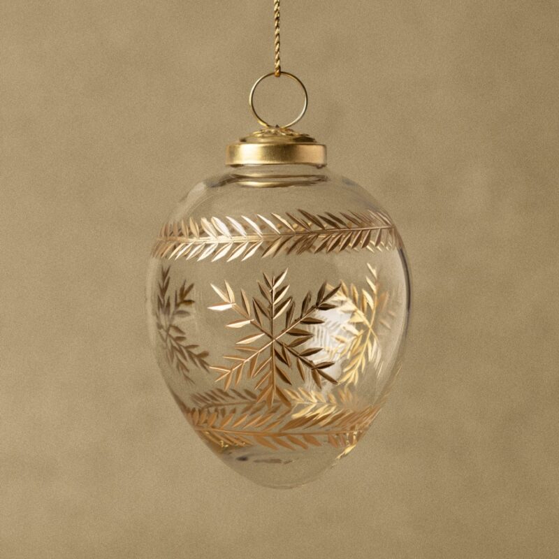 3" Hand-Painted Gold Snowflake Bauble