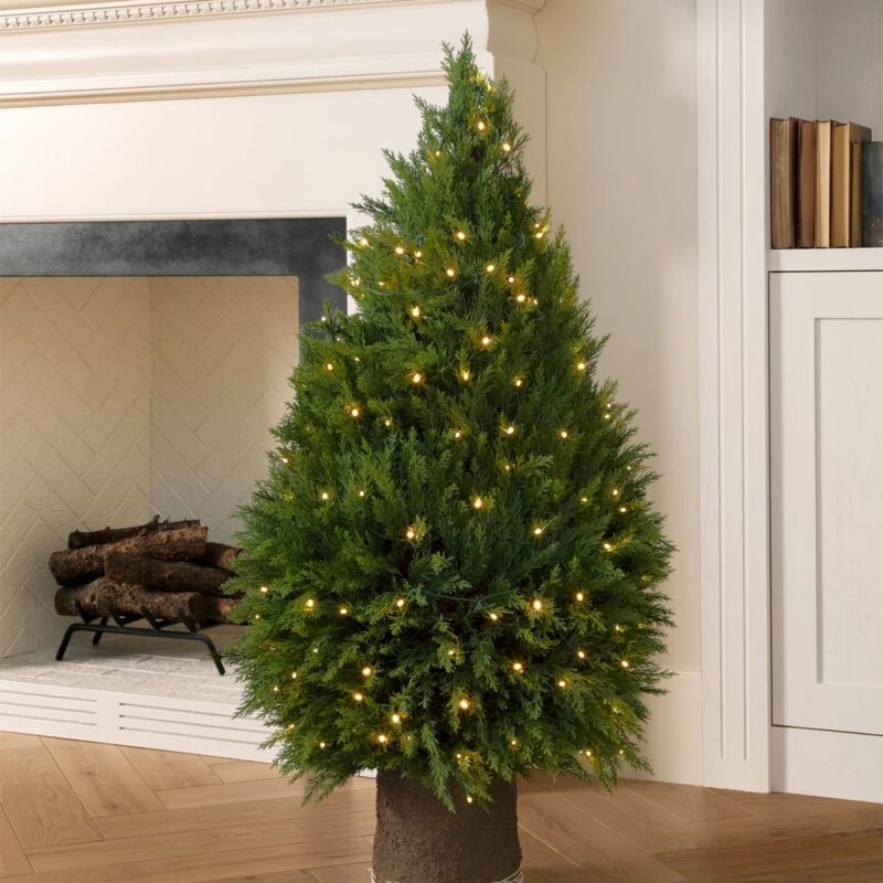 4' Cypress Pre-Lit Faux Drop-In