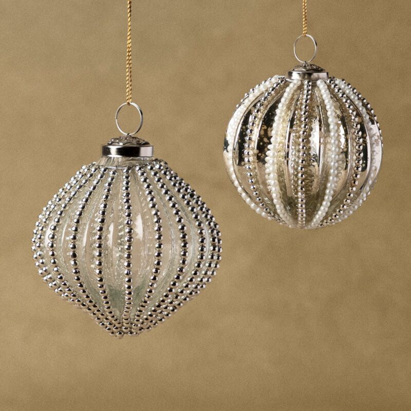 4" Mixed Pearl Baubles (Set of 2)