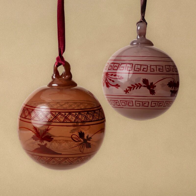 4" Ruby Red Baubles (Set of 2)