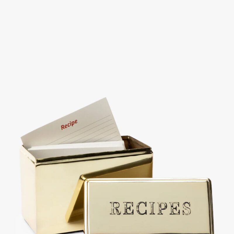 Etched Recipe Box with Recipe Cards